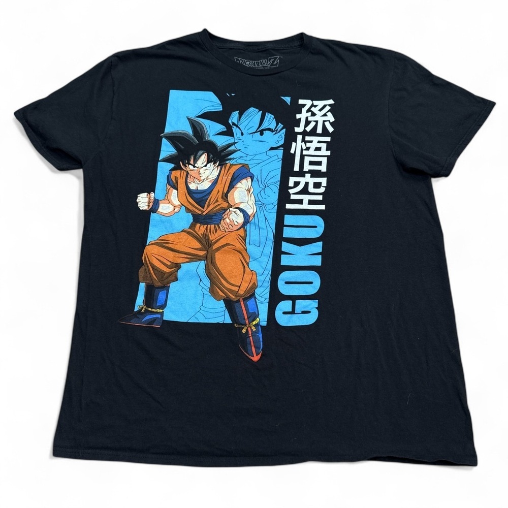 Dragon‎ Ball Z DBZ Goku T Shirt Adult Siz eLarge Black Anime Vintage Style 90s